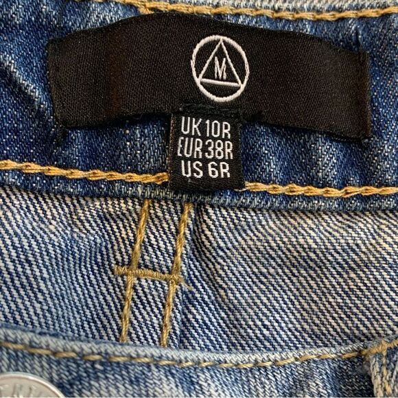 Missguided Wide Leg Raw Hem Side Stripe High Rise Jeans Size 6 - Picture 7 of 9